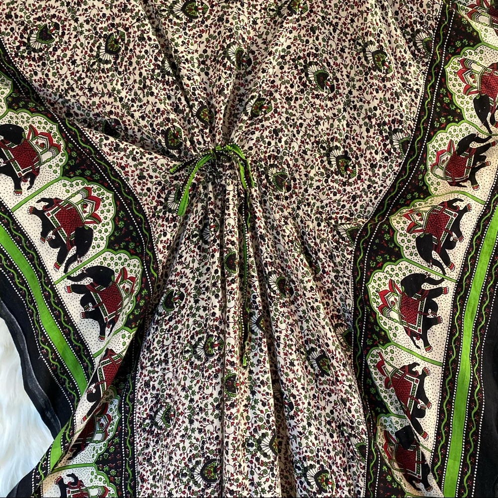 Vintage Elephant Kaftan Coverup dress - Picture 6 of 13